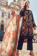 Midnight Black Floral Printed Kurta Set with Dupatta