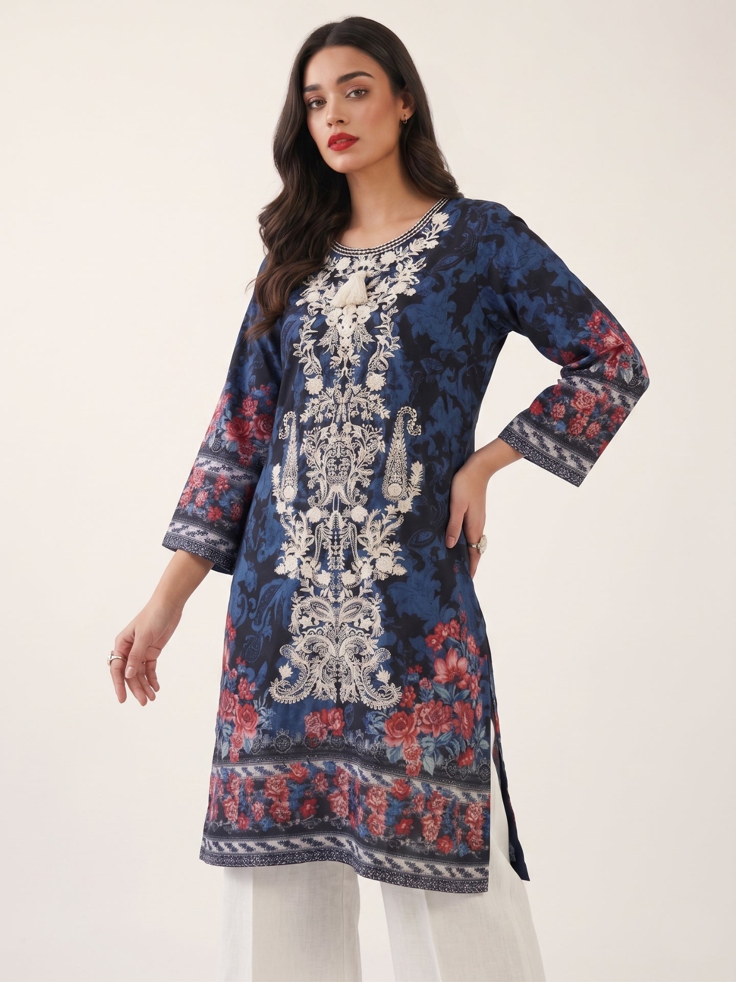 Vintage Floral Cotton Lawn Kurti