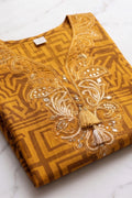 Mustard Yellow Embroidered Festive Kurta Set with Dupatta