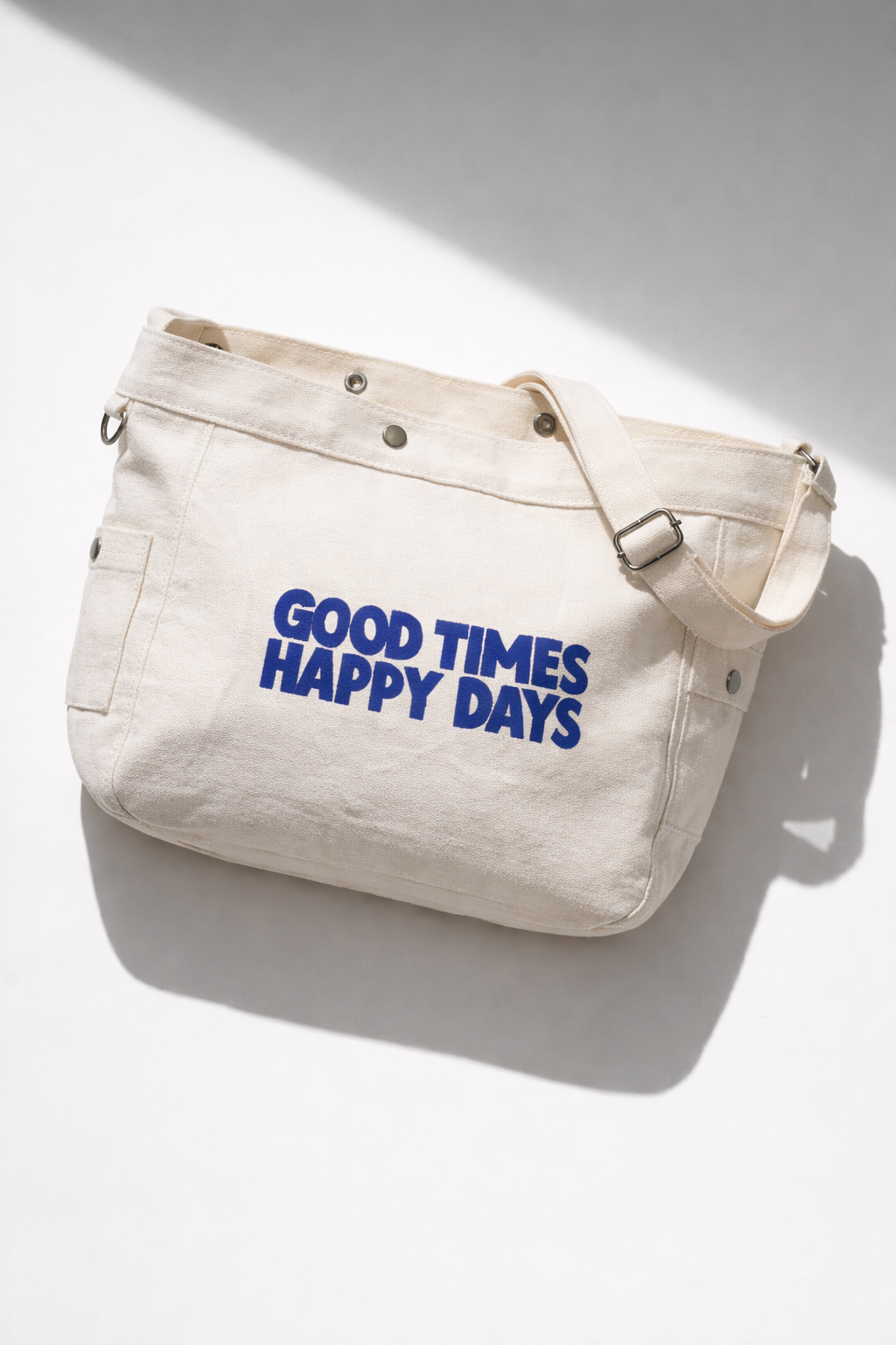 White | "Good Times" Happy Days Sling Bag