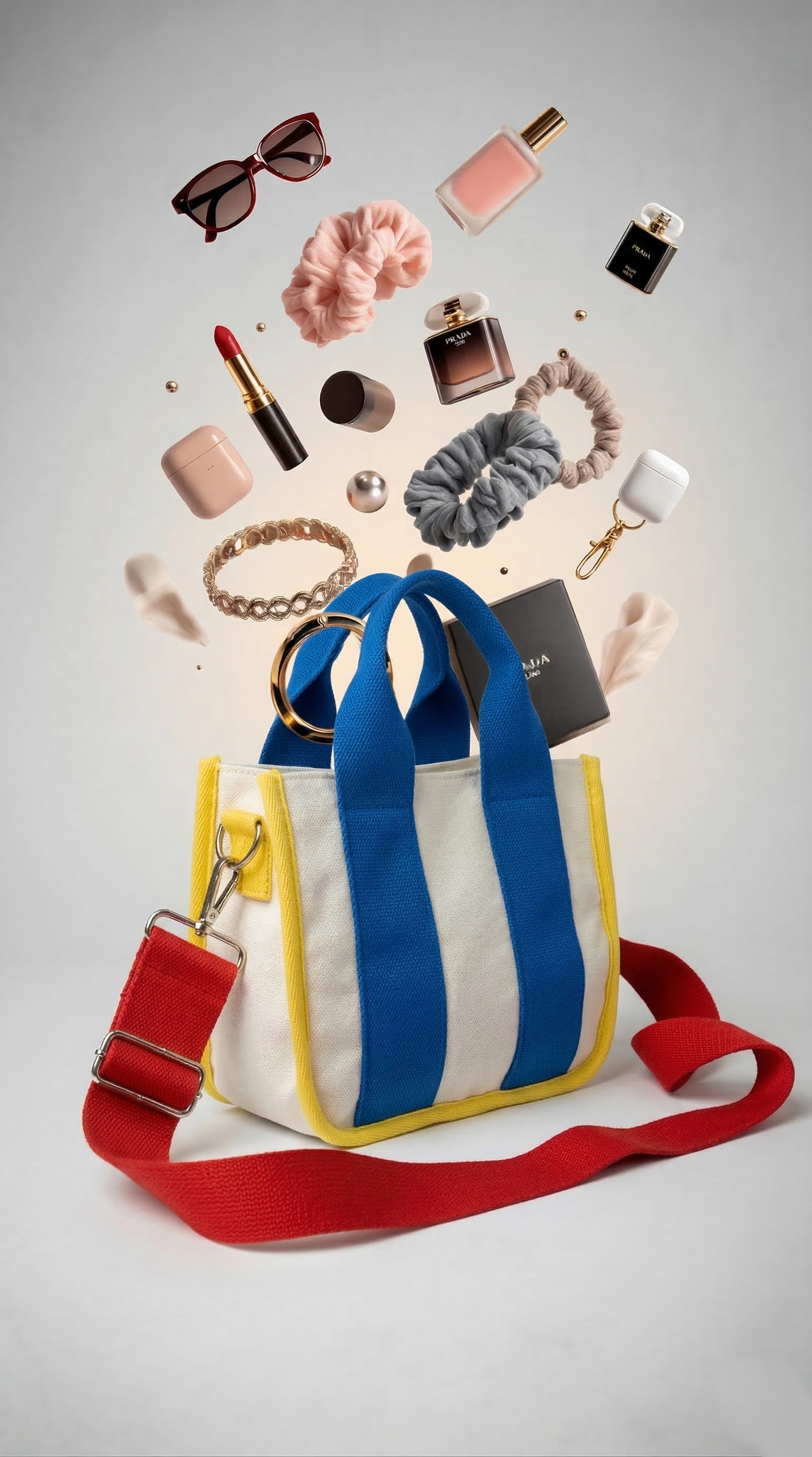 Multi Coloured | Red, Blue, Yellow Hand bag with shoulder strap