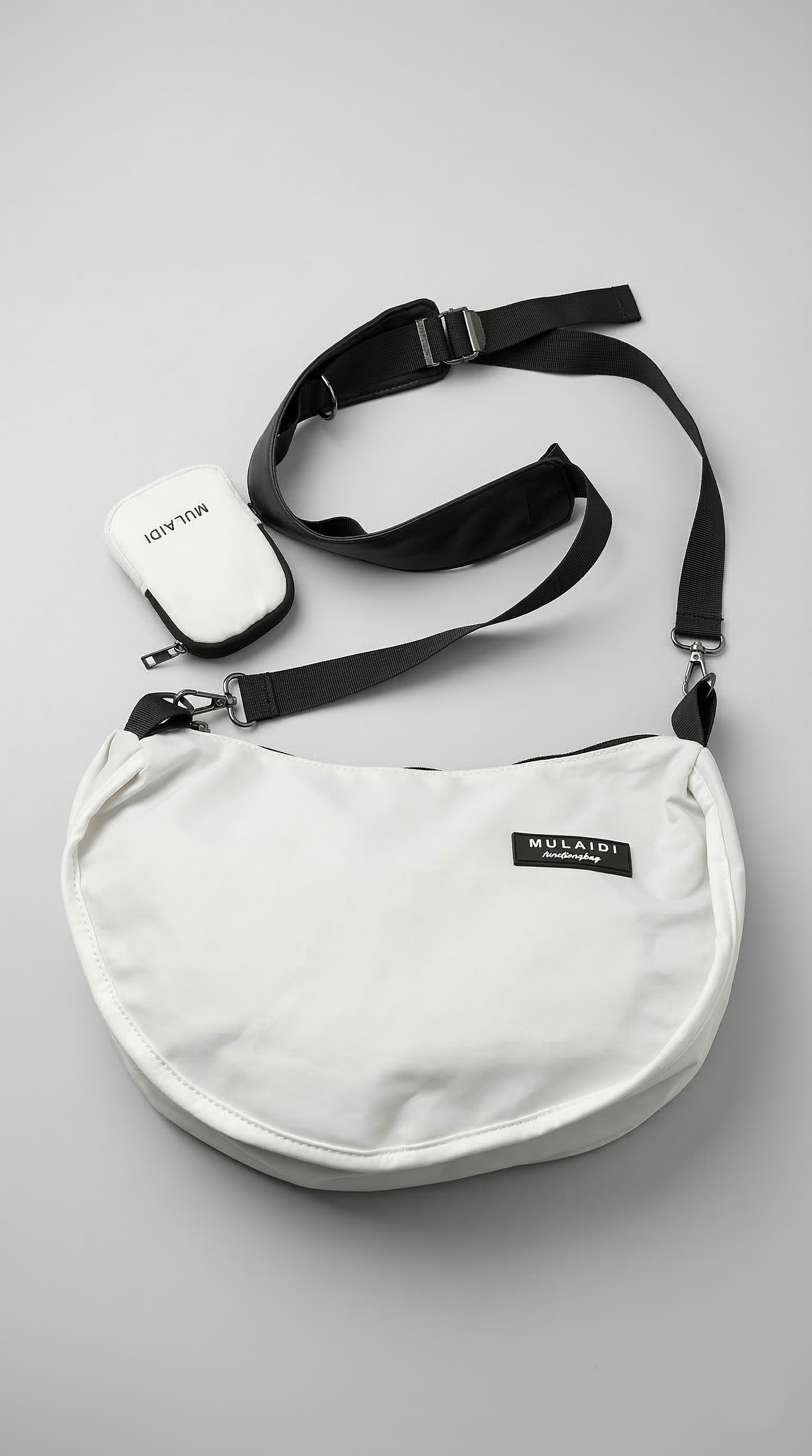 White | Sling Bag with Separate Pouch