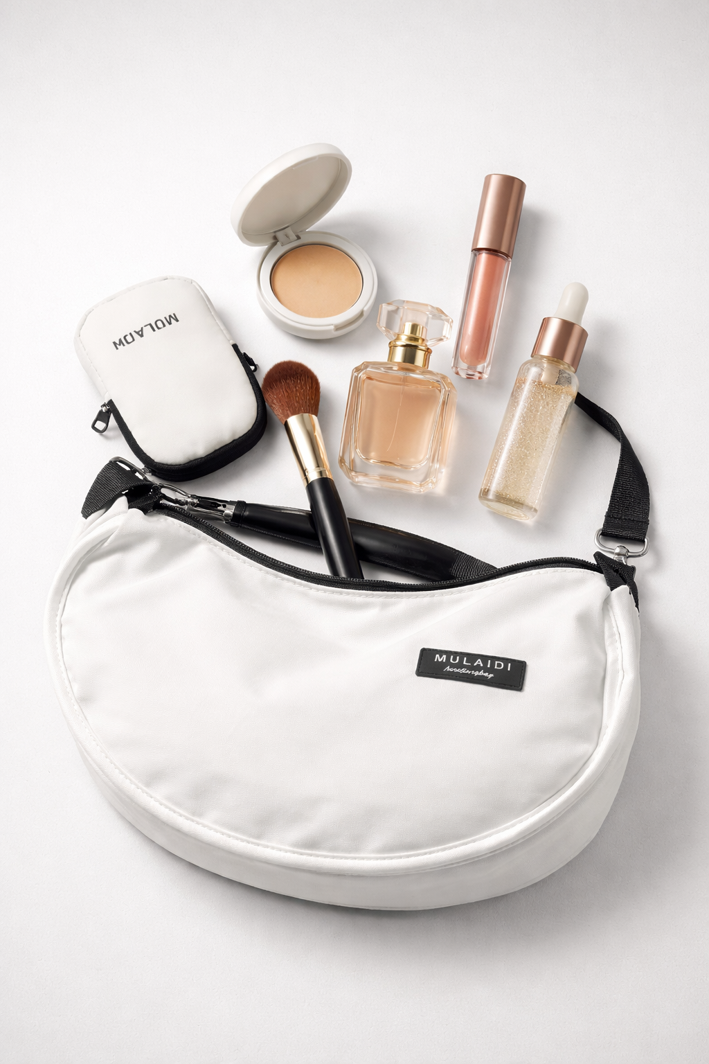 White | Sling Bag with Separate Pouch