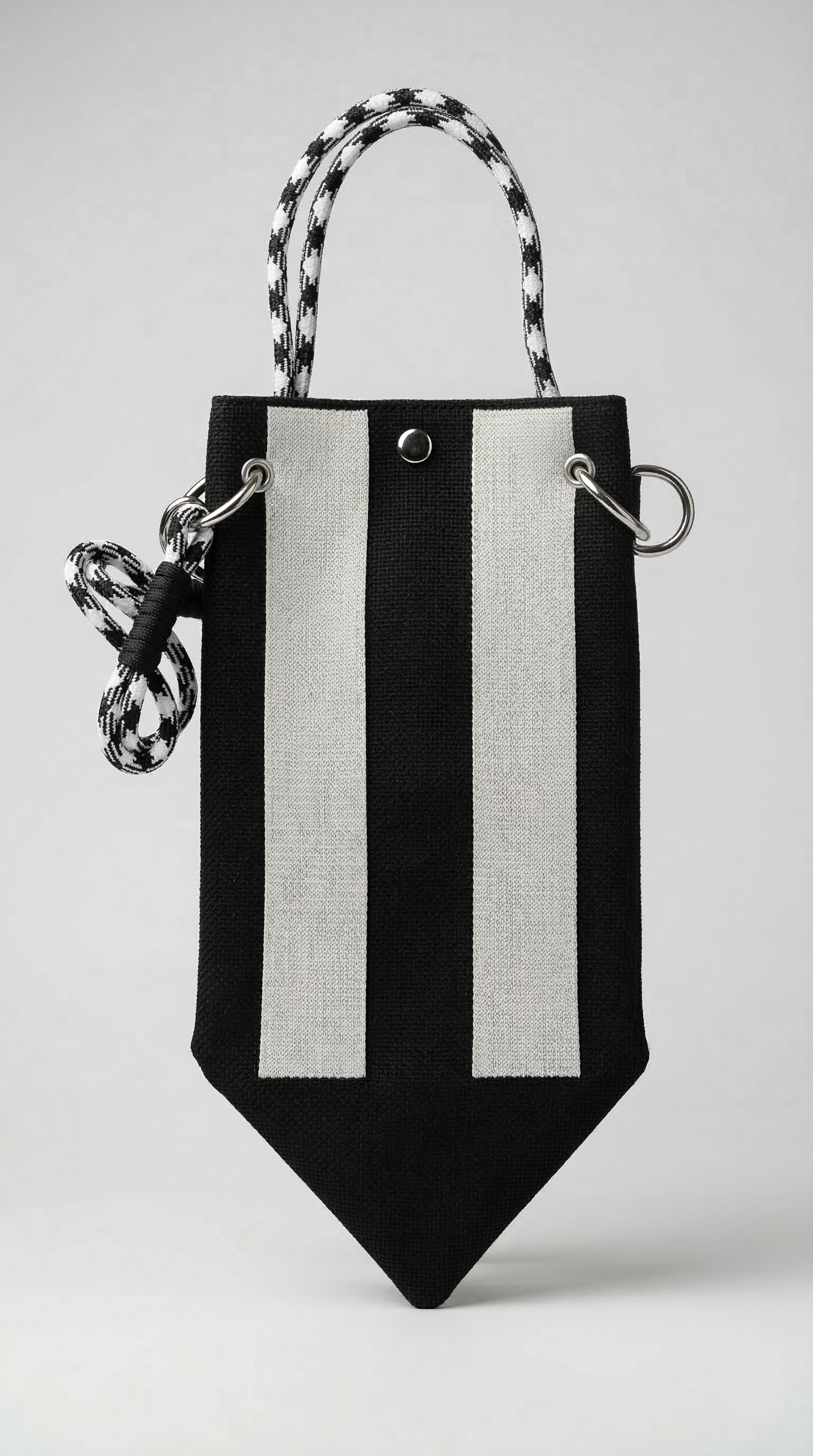 Black| Bold Stripes with White base & SHoulder Strap