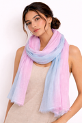 Pink & Powder Blue Two-Tone Lightweight Scarf