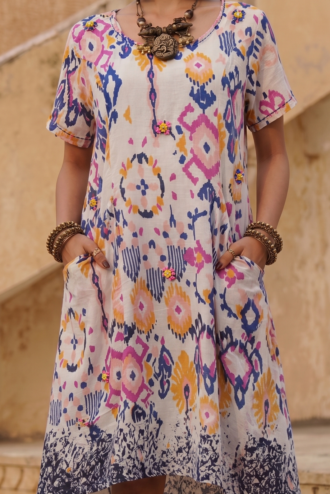 Boho Top with Embroidery | 100% Lawn Cotton