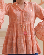 Boho Top with Embroidery | 100% Lawn Cotton