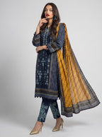 Indigo Blue Tribal Printed Kurta Set with Contrast Dupatta