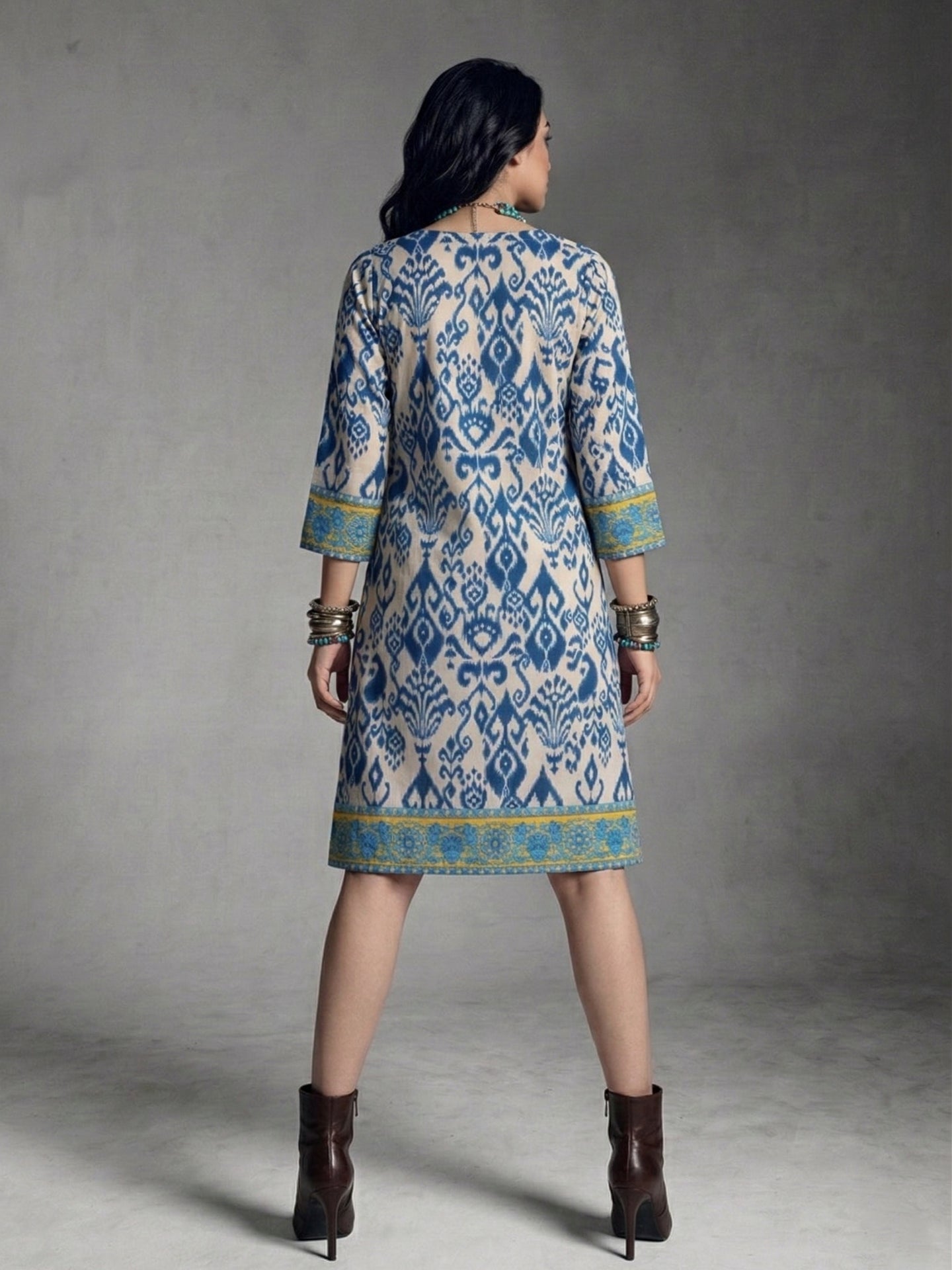 Bohemian Patchwork Cotton Lawn Kurti Dress