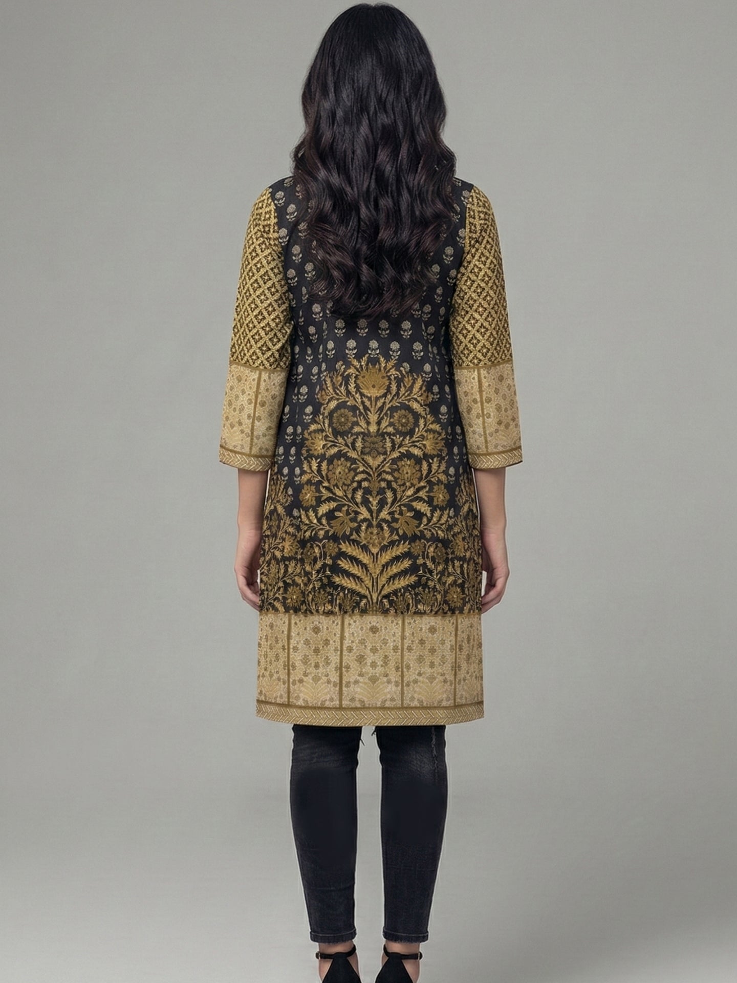 Heritage Print Cotton Lawn Straight Kurti
