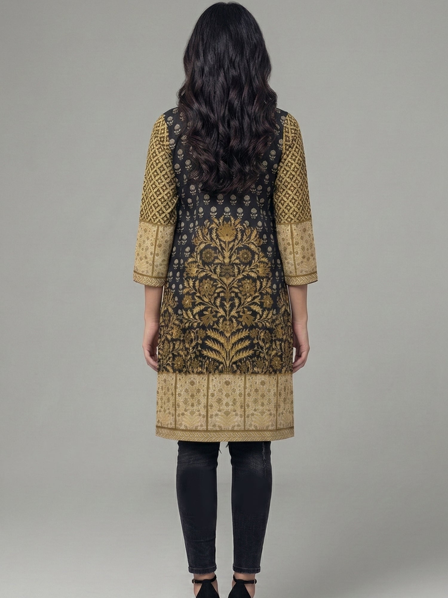 Heritage Print Cotton Lawn Straight Kurti