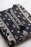 Black Mughal Floral Printed Cotton Lawn Suit Set